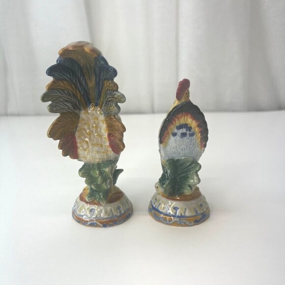 Fritz and Floyd Ricamo Rooster Hen Salt and Pepper Shaker Tuscany Collectible - Picture 4 of 10